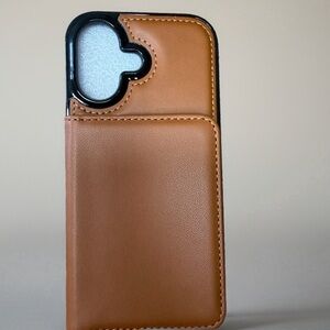Leather Wallet Phone Case - Brown for iPhone 17